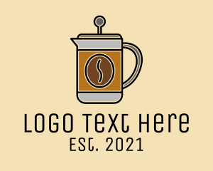 Brewed Coffee - Minimalist Coffee Press logo design