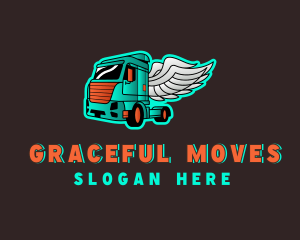 Freight Truck Wings logo design