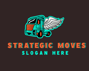 Freight Truck Wings logo design