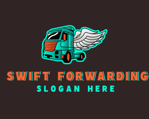 Freight Truck Wings logo design