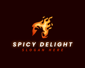 Chicken Fire Spicy logo design