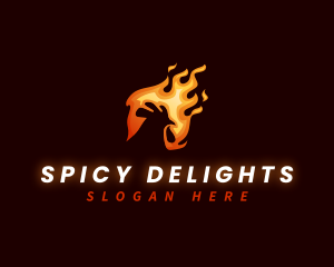 Chicken Fire Spicy logo design