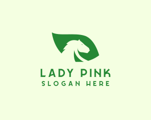 Negative Space - Leaf Horse Equestrian logo design