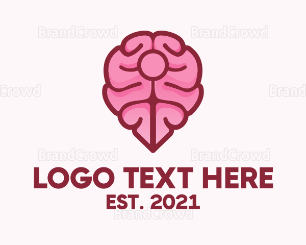Brain Map Pin Logo