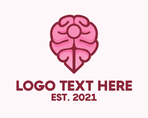 Psychology - Brain Map Pin logo design