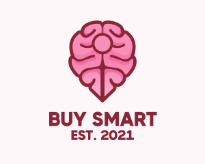 Brain Map Pin logo design