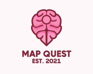 Brain Map Pin logo design