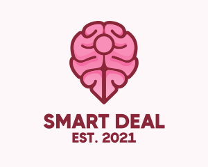 Brain Map Pin logo design