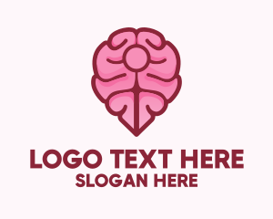 Brain Map Pin Logo