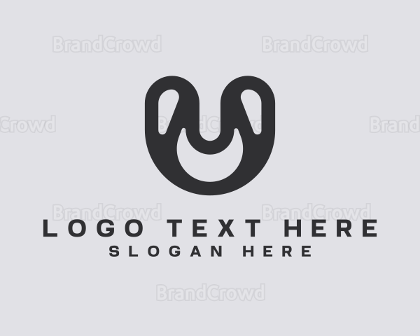 Modern Rounded Company Letter U Logo