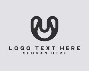 Monochrome - Modern Rounded Company Letter U logo design
