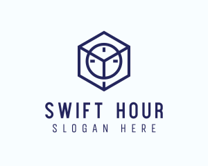Hour - Time Cube Monoline logo design