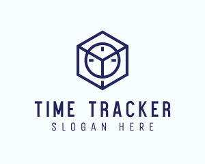 Stopwatch - Time Cube Monoline logo design