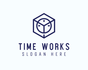 Time - Time Cube Monoline logo design