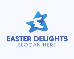 Digital Star Letter E logo design