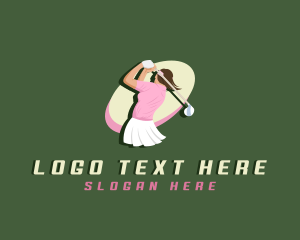 Sports - Woman Sports Golfer logo design