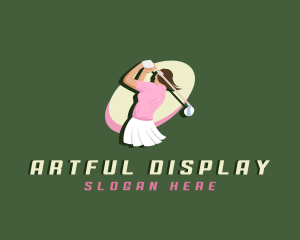 Woman Sports Golfer logo design