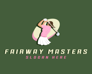 Woman Sports Golfer logo design