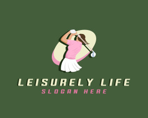 Woman Sports Golfer logo design