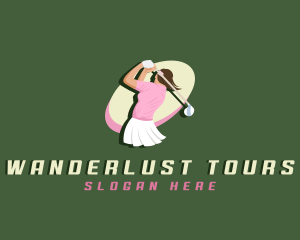 Woman Sports Golfer logo design