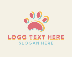 Pet Grooming - Dog Pet Paw logo design