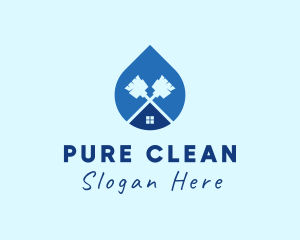 Home Cleaning Broom  logo design