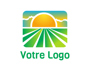Sunny Eco Field Crop logo design