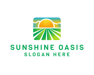 Sunny Eco Field Crop logo design