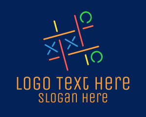 Playground - X & O Neon Lights Game logo design