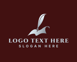 Pen - Feather Pen Document Writing logo design