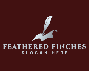 Feather Pen Document Writing logo design