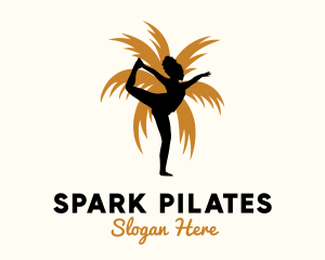 African Yogi Palm Tree logo design