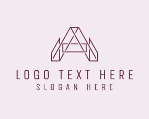 E Commerce - Geometric Outline Letter A logo design