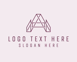 Red - Geometric Outline Letter A logo design