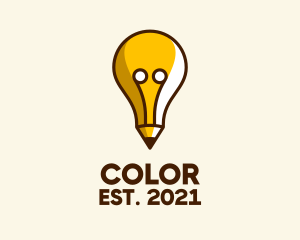 Learning - Creative Light Bulb Pencil logo design