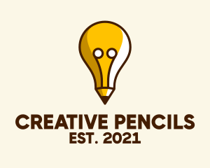 Creative Light Bulb Pencil logo design