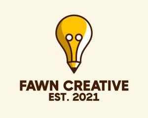 Creative Light Bulb Pencil logo design