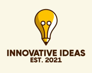 Creativity - Creative Light Bulb Pencil logo design