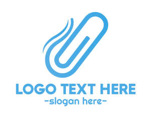 Memo - Blue Paper Clip logo design