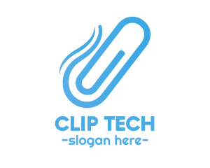 Clip - Blue Paper Clip logo design