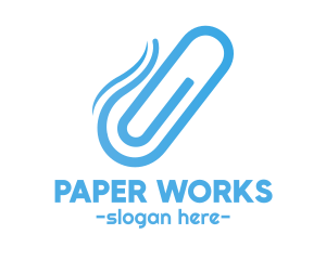 File - Blue Paper Clip logo design