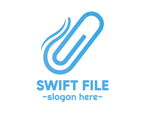 File - Blue Paper Clip logo design