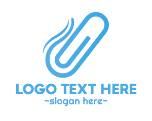 Office Supplies - Blue Paper Clip logo design