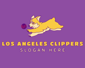 Corgi Puppy Playing Logo