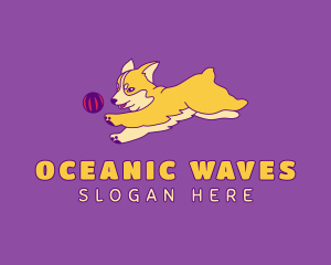 Corgi Puppy Playing Logo