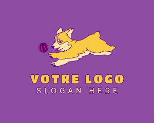 Corgi Puppy Playing Logo