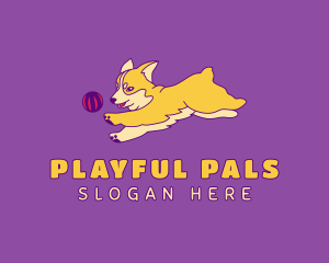 Corgi Puppy Playing logo design