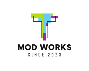 Mod - Mod Retro Letter T logo design