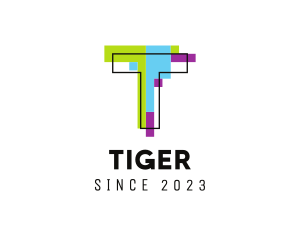 Multimedia - Mod Retro Letter T logo design