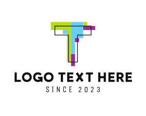 Colorful - Mod Retro Letter T logo design